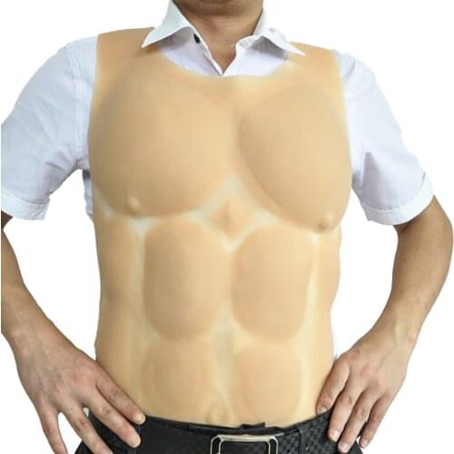 2300g Shoulder strap fake chest muscle Belly Man Fake Chest Muscles Belly Macho Dress Party Man Artificial Simulation Muscles