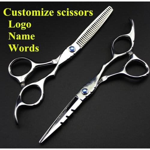 Customize classic 6 & 5.5 inch cut hair scissors thinning barber styling tools cutting scissor shears hairdressing scissors set
