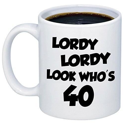 40th Birthday Gifts for Women Lordy Look Whos 40 Coffee Mug Funny Forty Born In Year 1978 Fortieth Novelty Cup