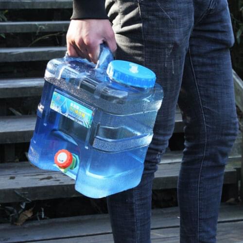 15L 20L Outdoor rectangle water bucket camping drinking handle portable plastic large capacity water bottle with faucet