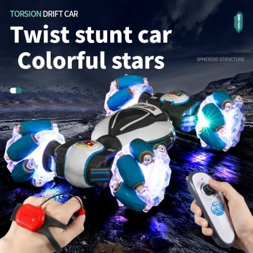 4WD RC CAR Radio Gesture Induction 2.4G Remote Control Toys Light Music LED lights Drift Dancing Twist Stunt Remote Control Car