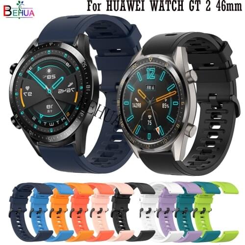 BEHUA Soft Silicone Strap For Huawei Watch GT1 GT 2 46mm Smart Watchband Sport Replacement Wristband Bracelet Wriststrap 22mm
