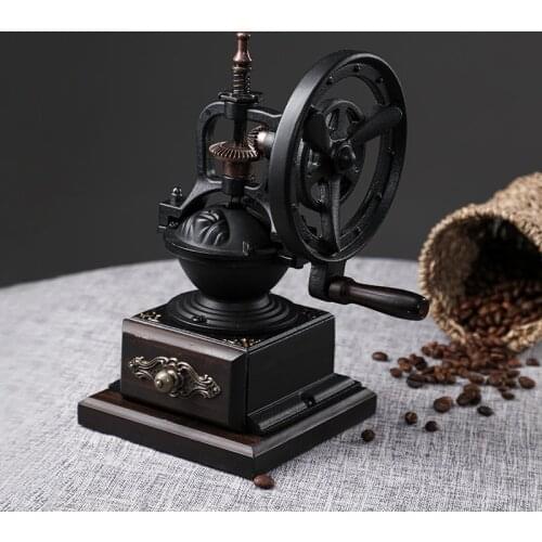 Retro Hand Crank Mill Grinder Household Coffee Bean Powder Machine Manual Home DIY Handmade Maker Device Kitchen Tool Accessory