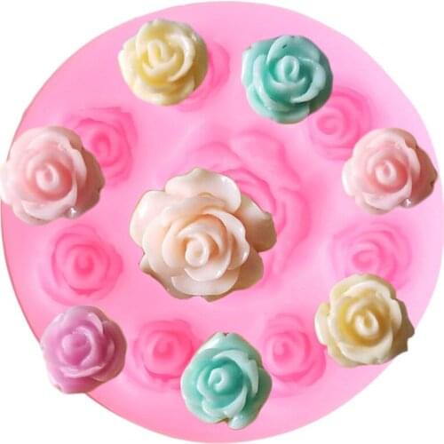 Rose Flower Silicone Molds DIY Accessories Candy Clay Resin Mould Fondant Cake Decorating Tools Cupcake Topper Chocolate Moulds