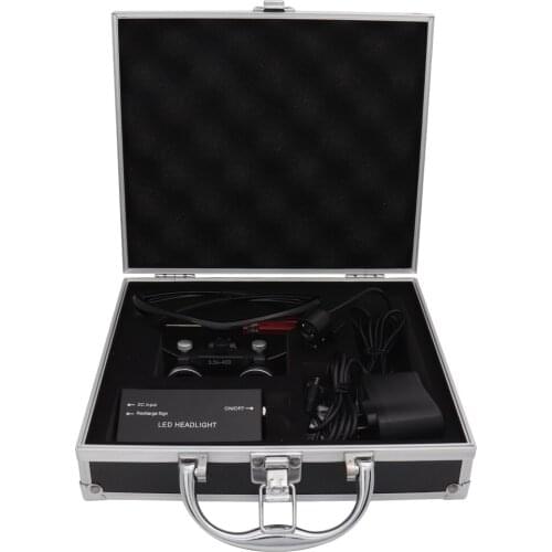 Dental Loupes 2.5 3.5x420 Medical Magnifier Magnification Binocular 3W Headlight Headlamp Metal Box