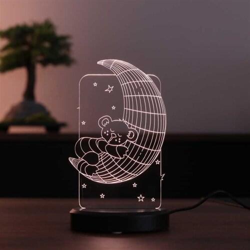 3D Man in The Moon Led Table Lamp(7 Diffrent Light Color)