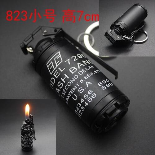TH Creative military small model Smoke bomb inflatable lighter small grenade wheel open flame lighter