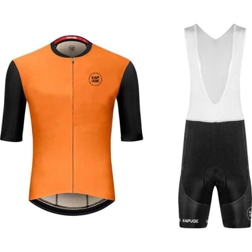 Kapvoe Cycling Sets Cycling Bib Shorts Mens Cycling Uniform short sleeves Bike Wear Breathable Cycling Jersey Bicycle Clothing
