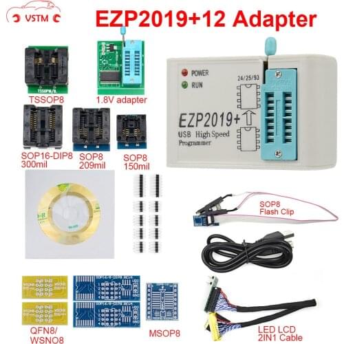 EZP2019 high-speed USB SPI Programmer Better than EZP2013 support 32M Flash 24 25 93 EEPROM 25 flash bios with Full Adapters