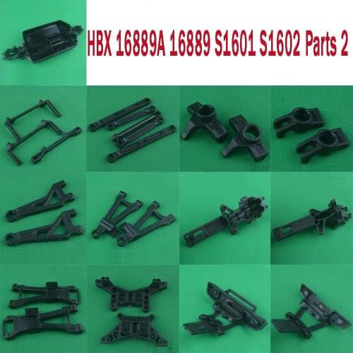 HBX 16889A 16889 S1601 S1602 RC Car Spare Parts Chassis Car shell column swing arm Pull rod bumper Shock absorber Steering cup