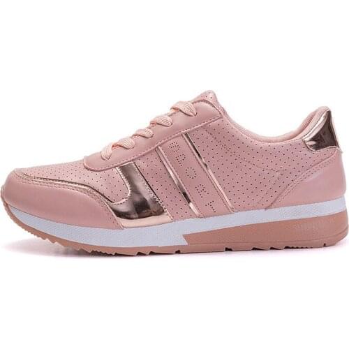 Women Sneakers Breathable Outdoor Walking Shoes Woman Mesh Casual Shoes Pink Lace-Up Ladies Shoes 2019 Fashion Female Sneakers