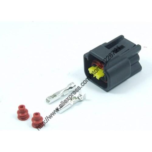 10Kits/lot 2Pin Waterproof Electrical Ignition Coil Connector Repair Kit Case with clip for FORD Fox MengDiOu Connector