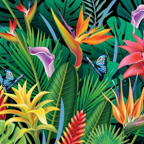 145cm*100cm polyester chiffon fabric dress flamingo art pattern custom printed thin shirt sewing fabric T4