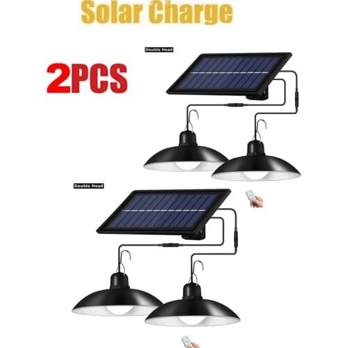 2pcs Retro Lampshade Solar Garden Lamp LED Light Pendant Lighting Lamp For Camping Garden Yard Adjustable Brightness Hanging Lig