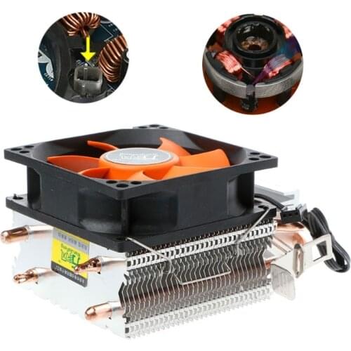 2020 New 2 Heatpipe Aluminium PC CPU Cooler Cooling Fan For Intel 775/1155/1151 AMD 754/AM2