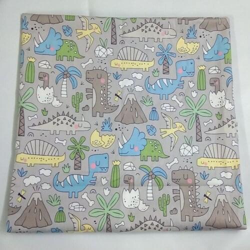 50x160cm Grey Various Cartoon Dinosaur Printed 100% Cotton Fabric Cotton Fabric DIY Sewing Baby Cloth Bedding Quilting Decoratio