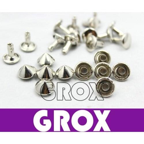 9*8mm Silver Conical Rapid Rivet Studs Punk Rock Rivets Nailheads Spike Free Shipping Wholesale High Quality