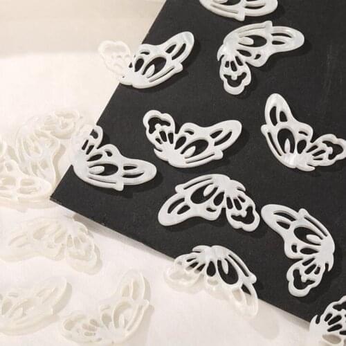 Acetate Acrylic Resin Hollow White Butterfly Wings Charms Pendant For DIY Jewelry Antique Hair Material Accessories