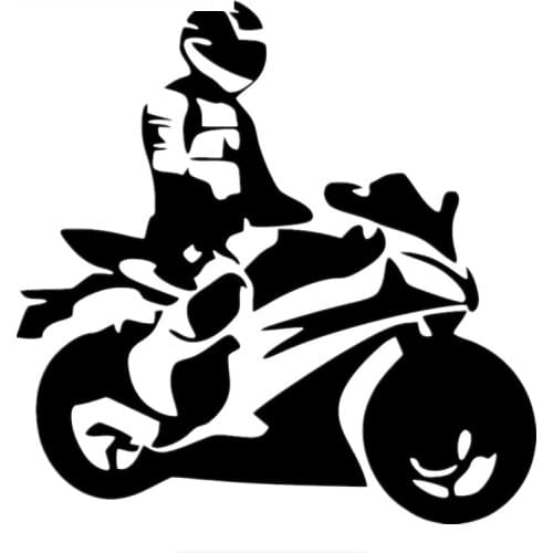 Motorcyclist on Board Auto Car Stickers Creative Vinyl Stickers Waterproof Automobile Accessories,15cm*14cm