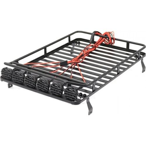 RC Car Roof Luggage Rack LED Light Set for 1/10 Simulation RC Climbing Car for TRX4 for Cherokee D90 SCX10 iii Accessories