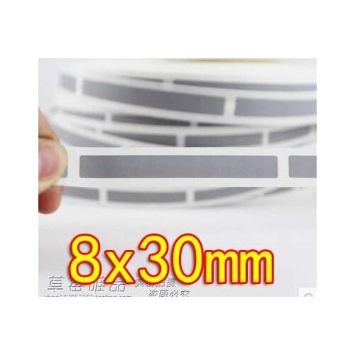 Freeshipping 8x30MM - Sliver Gray Scratch coating film scratch card stickers-1000pcs /roll
