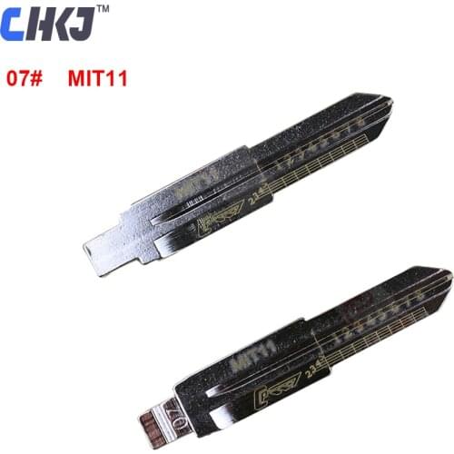CHKJ 10pcs/lot Engraved Line Key Blade for Mitsubishi 2 in 1 LiShi NO.07 MIT11 Scale Shearing Teeth Blank Locksmith Tools