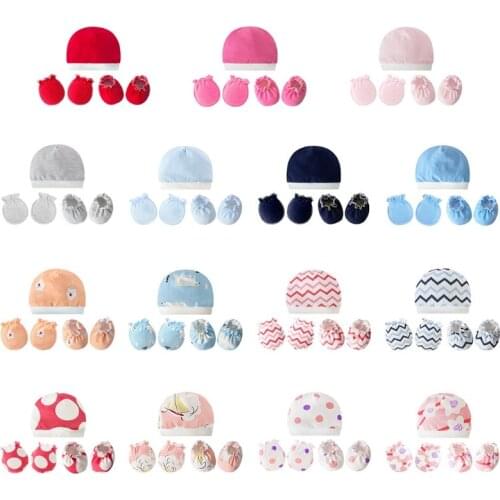 Baby Soft Cotton Gloves+Hat+Foot Cover Set Newborn Mittens Socks Beanies Kit