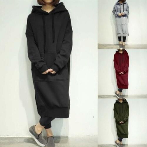 Top Sweatshirt Women Hooded Long Dress Pullover Hoodies