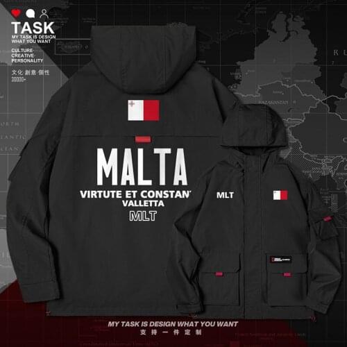 Republic of Malta MLT MT men jacket hooded nation flag long sleeve casual mens trench coat men coat mens top clothes autumn