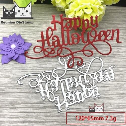 Reunion METAL CUTTING DIES Happy Halloween Letters Cut Die Scrapbook Paper Craft Album Card Punch Art Cutter Punch Stencils