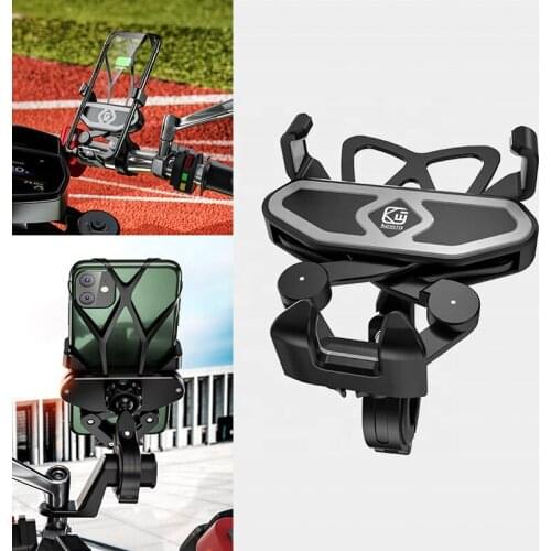 Motorcycle Phone Mount Holder 360 Rotation Suitable Universal Rear Mirror Handlebar Cradle Holder for 4-7inch Smartphone