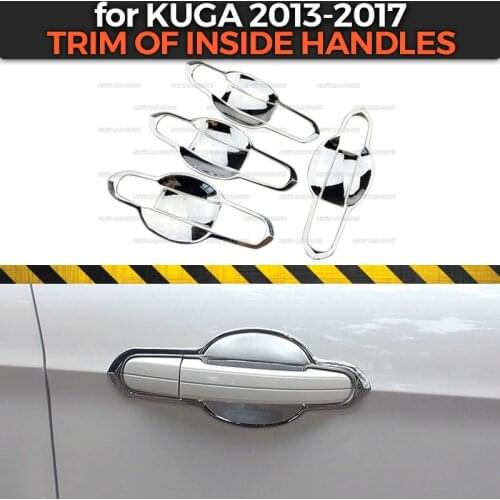 Trim of inside handles case for Ford Kuga 2013-2017 ABS plastic 1 set / 8 pcs molding decoration car styling