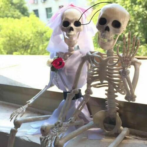 New 1pc Lifelike Human Bones Skeleton Plastic Jointed Horror Halloween Christmas Animal Skeleton Decoration Halloween Decoration