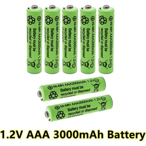 100% New 1.2V AAA Rechargeable Batteries 3000mAh Ni-MH AAA Rechargeble Battery for camera Anti-dropping toy car
