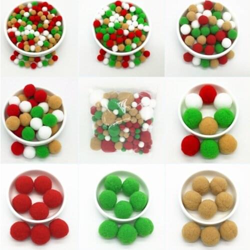 Mixed Color Size Pompom Fur Balls DIY Soft Pom Poms Craft Pompones Wedding Decoration Glue on Cloth Accessories 8mm To 30mm 20g