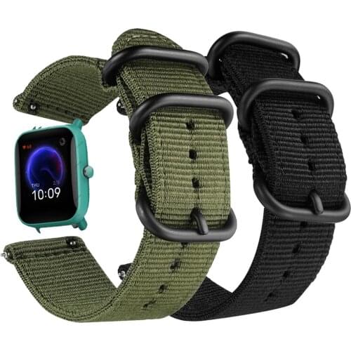 Newest 20mm Nylon Band for Samsung Galaxy Watch Active 2 Active 3 Gear S2 Watchband Bracelet Strap for Huami Amazfit bip U Belt