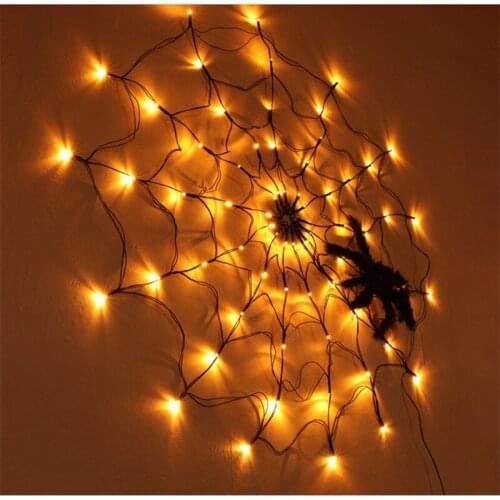 New LED Spider Web Light String USB Battery Operated Garland Remote Control For Home Room Halloween Party Decoration 2021