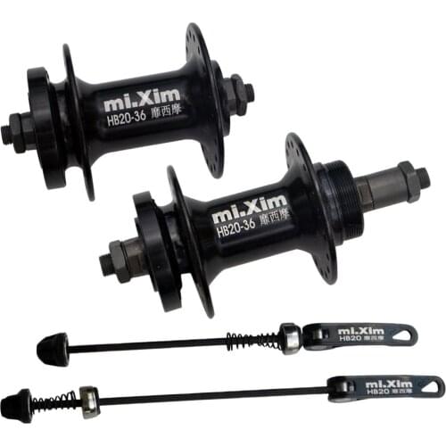 Bike Disc Brake Hubs Front Rear Bearings Hub Set with Lever 36H Threaded Hubs