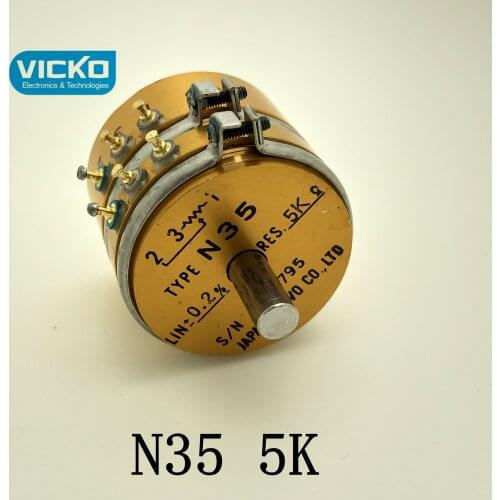 [VK] Used Japan N35 5K double conductive plastic potentiometer biaxial switch