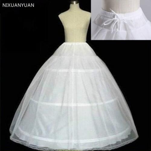 High Quality White 3 Hoops Petticoat Crinoline Slip Underskirt For Wedding Dress Bridal Gown In Stock 2021