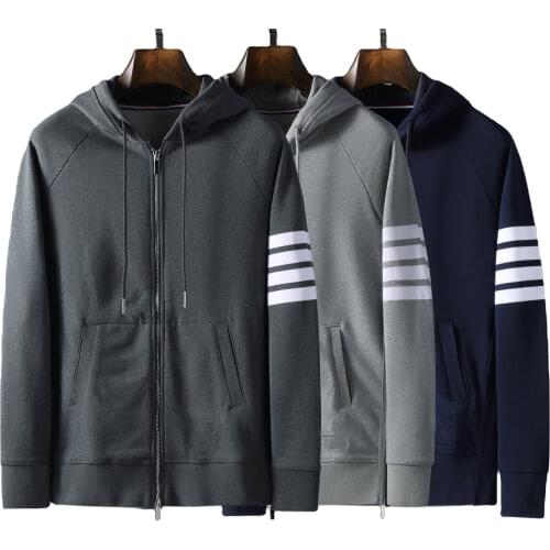 2021 Autumn Winter Jacket Stiped Hooded Zipper Long Sleeve High Quality Casual Cotton Women Coat Couple Wear