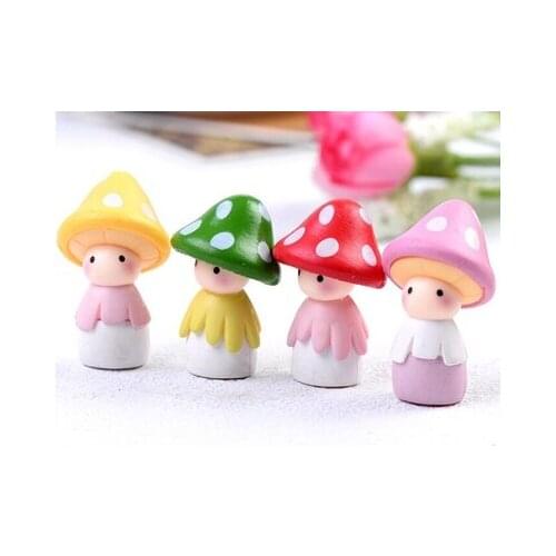 1 PCS Various Cute Mushrooms Miniature Craft Fairy Garden Ornaments Mini Mushroom Bonsai Micro Landscaping Decor Accessoriesg