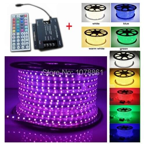100M/Roll Warm/Cool white RGB led strip 5050 waterproof IP67 Casing Tube Led Diode Tape strip + 44key RF RGB Controller