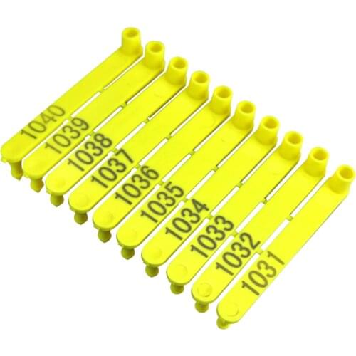 100Pcs Livestock Goat Ear Tag Pliers 001-500 Numbers Ear Laser Typing Plastic Head Earrings For Farm Animals Idetification Card