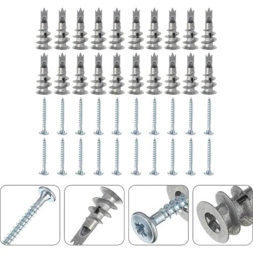 100 Pcs Screw Fixings Delicate Multipurpose Wall Anchors Plasterboard Fixings for Home