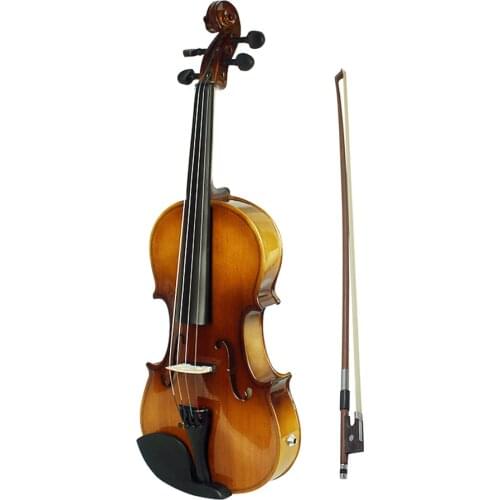 4/4 Full Size Acoustic EQ Electric Violin Fiddle Kit Solid Wood Spruce Face Board with Bow Hard Case Shoulder Rest Audio Cable