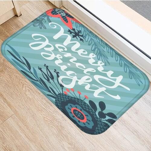 40x60cm Cute Diy Print Floor Mat Bathroom Ground Mat Slip Door Bath Pad Rug Living Room Kitchen Carpet Home Decor Christmas