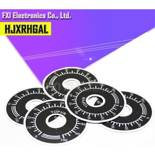 5pcs 0-100 WTH118 knob potentiometer knob scale digital scale can be equipped with WX112 TOPVR