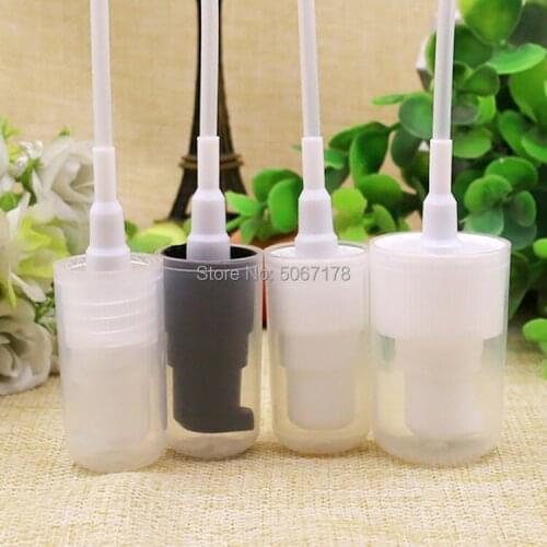 50/100pcs 18/24R PP Powder Press Pump Head Nozzle for Cosmetic Lotion/Emulsion Bottle With Clear Full Cap Free Shipping
