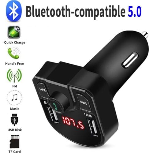 Car Bluetooth MP3 Player Wireless Handsfree Receiver Modulator Dual USB Car Charger 3.1A Car Kit FM Transmitter TF Card U disk
